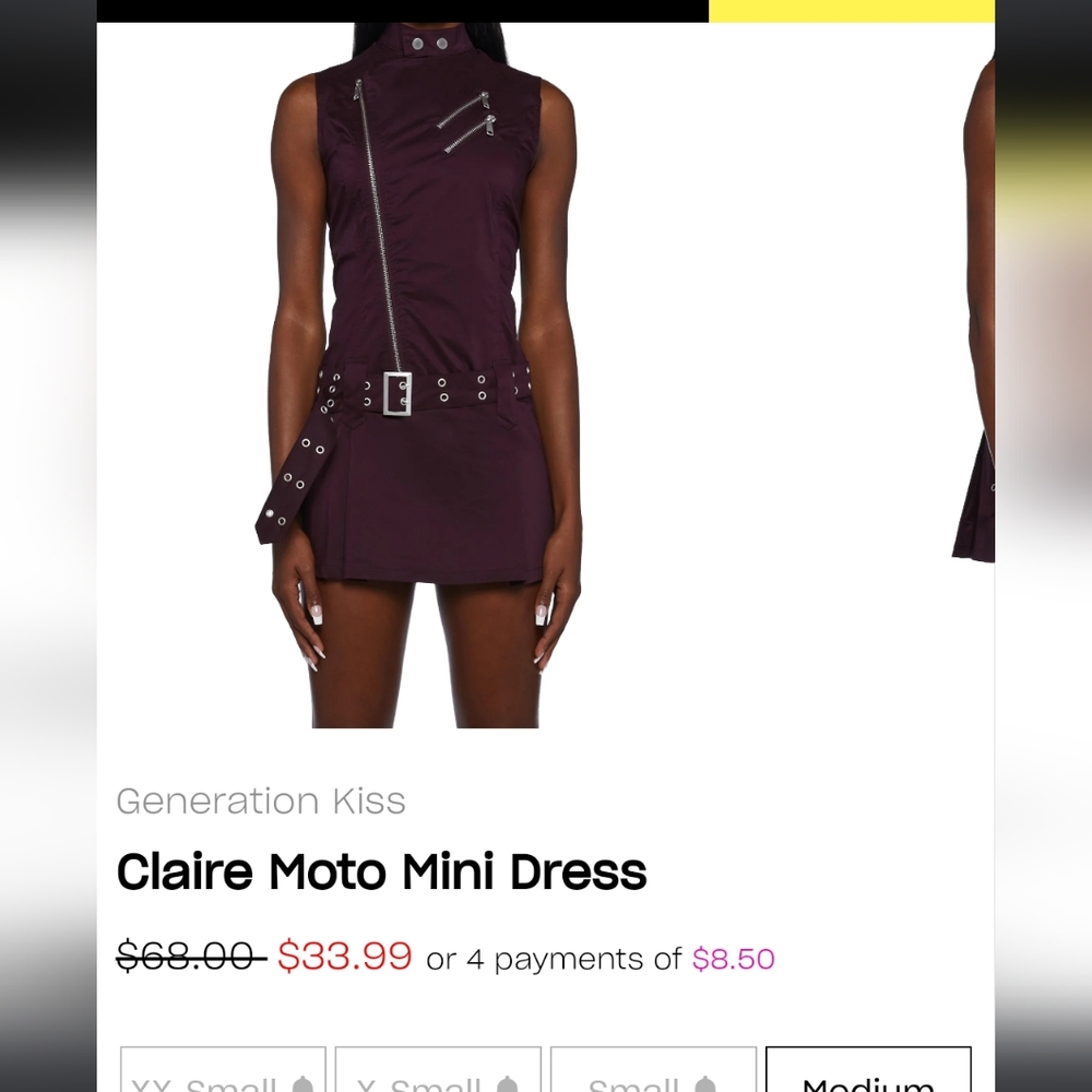 GEN KISS CLAIRE MOTO MINI DRESS
